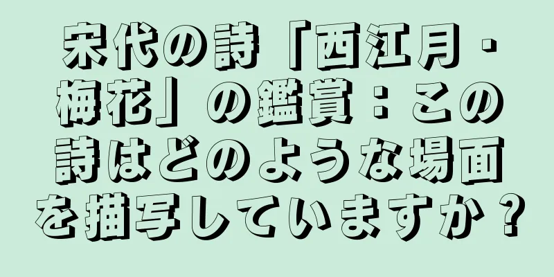 宋代の詩「西江月・梅花」の鑑賞：この詩はどのような場面を描写していますか？
