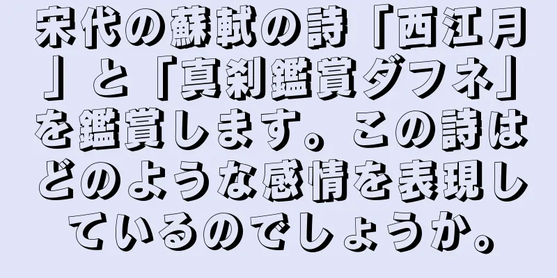 宋代の蘇軾の詩「西江月」と「真刹鑑賞ダフネ」を鑑賞します。この詩はどのような感情を表現しているのでしょうか。