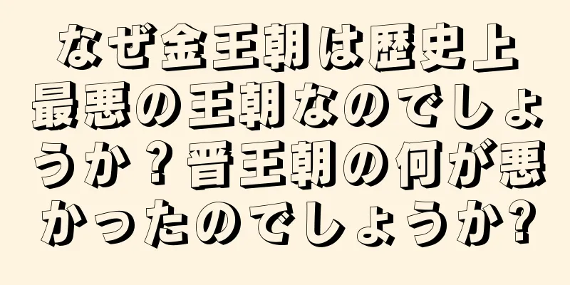 なぜ金王朝は歴史上最悪の王朝なのでしょうか？晋王朝の何が悪かったのでしょうか?