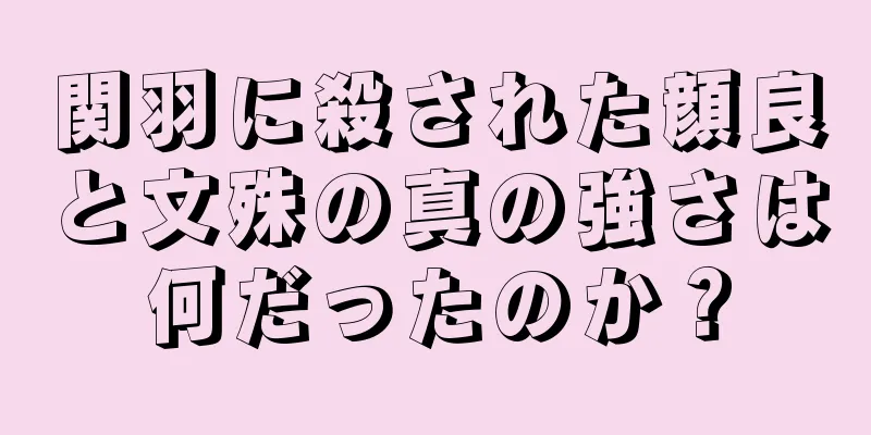 関羽に殺された顔良と文殊の真の強さは何だったのか？