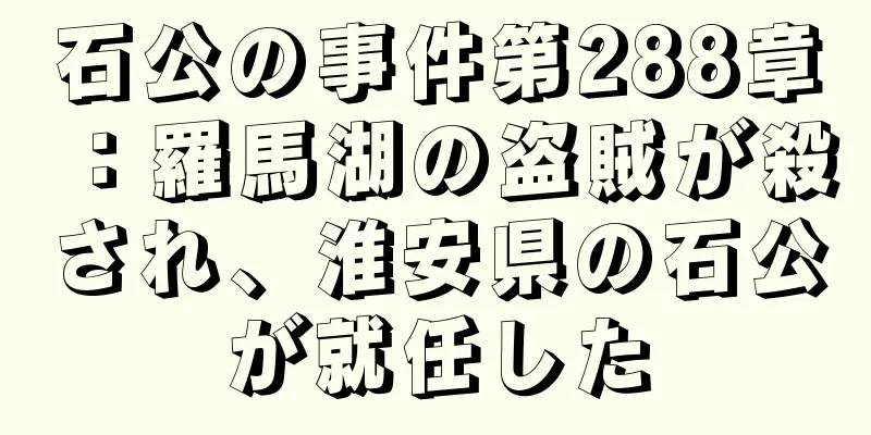 石公の事件第288章：羅馬湖の盗賊が殺され、淮安県の石公が就任した