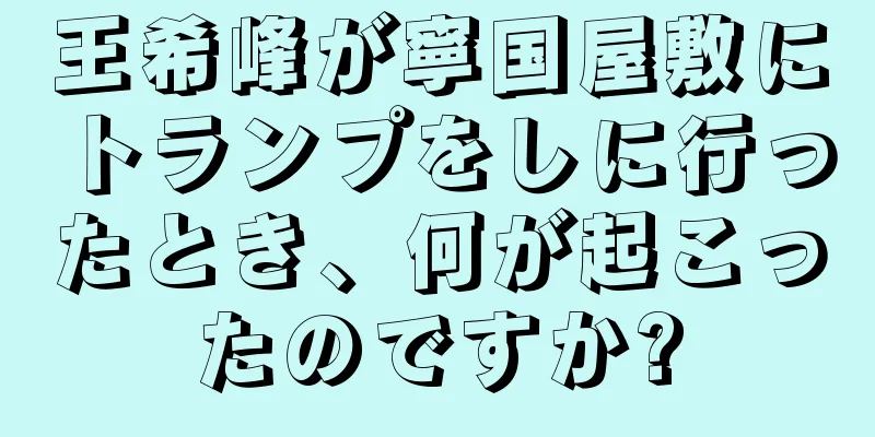 王希峰が寧国屋敷にトランプをしに行ったとき、何が起こったのですか?