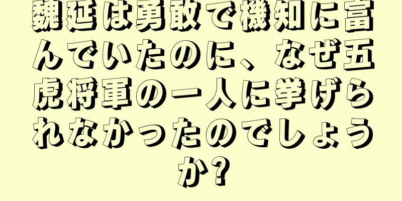 魏延は勇敢で機知に富んでいたのに、なぜ五虎将軍の一人に挙げられなかったのでしょうか?