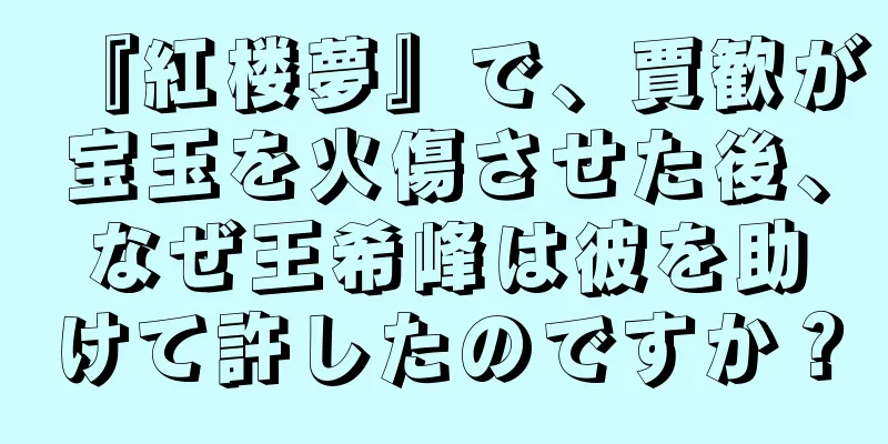 『紅楼夢』で、賈歓が宝玉を火傷させた後、なぜ王希峰は彼を助けて許したのですか？