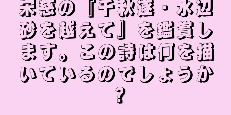 宋慈の『千秋遂・水辺砂を越えて』を鑑賞します。この詩は何を描いているのでしょうか？