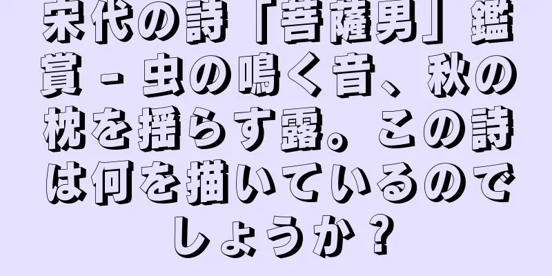 宋代の詩「菩薩男」鑑賞 - 虫の鳴く音、秋の枕を揺らす露。この詩は何を描いているのでしょうか？
