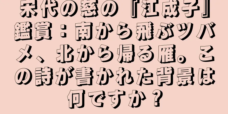 宋代の慈の『江成子』鑑賞：南から飛ぶツバメ、北から帰る雁。この詩が書かれた背景は何ですか？