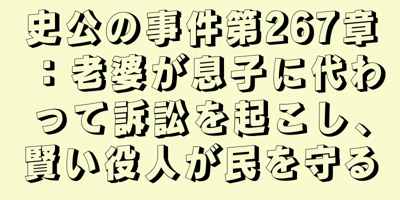 史公の事件第267章：老婆が息子に代わって訴訟を起こし、賢い役人が民を守る