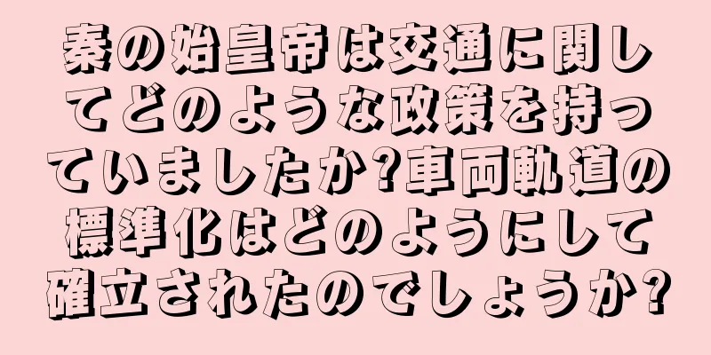 秦の始皇帝は交通に関してどのような政策を持っていましたか?車両軌道の標準化はどのようにして確立されたのでしょうか?