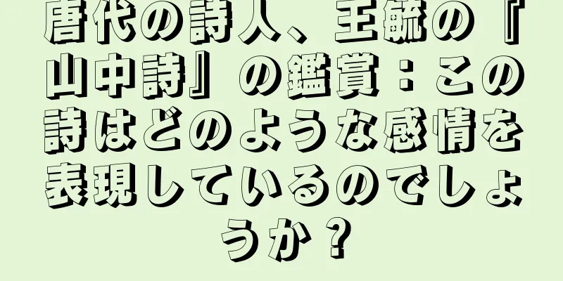 唐代の詩人、王毓の『山中詩』の鑑賞：この詩はどのような感情を表現しているのでしょうか？