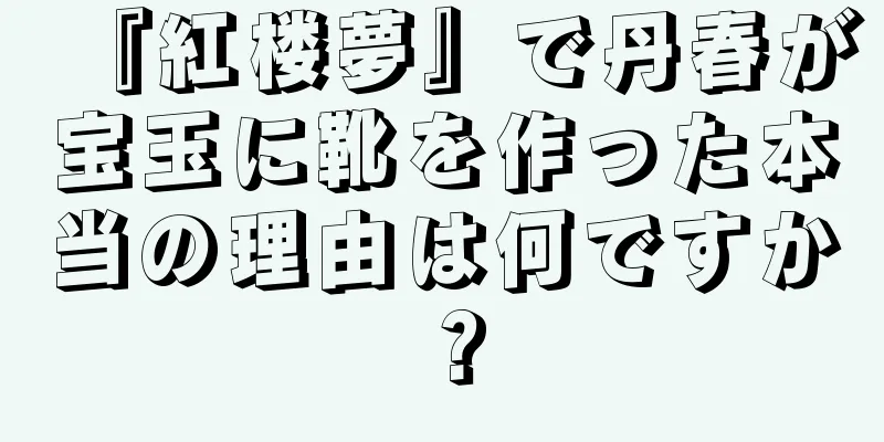 『紅楼夢』で丹春が宝玉に靴を作った本当の理由は何ですか？