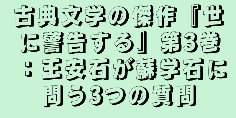古典文学の傑作『世に警告する』第3巻：王安石が蘇学石に問う3つの質問