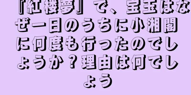『紅楼夢』で、宝玉はなぜ一日のうちに小湘閣に何度も行ったのでしょうか？理由は何でしょう