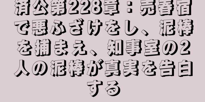 済公第228章：売春宿で悪ふざけをし、泥棒を捕まえ、知事室の2人の泥棒が真実を告白する