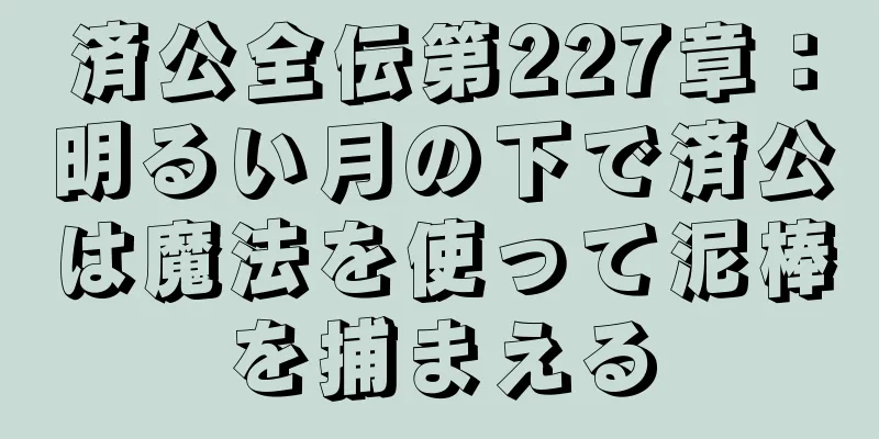 済公全伝第227章：明るい月の下で済公は魔法を使って泥棒を捕まえる