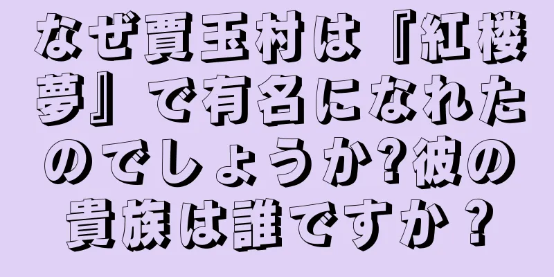 なぜ賈玉村は『紅楼夢』で有名になれたのでしょうか?彼の貴族は誰ですか？