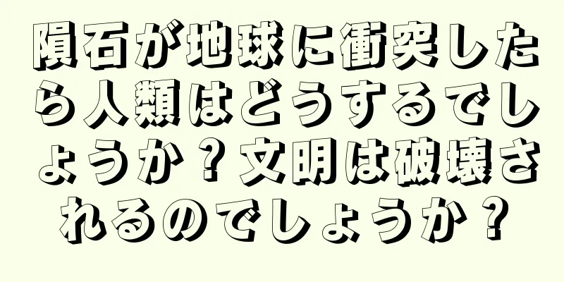 隕石が地球に衝突したら人類はどうするでしょうか？文明は破壊されるのでしょうか？