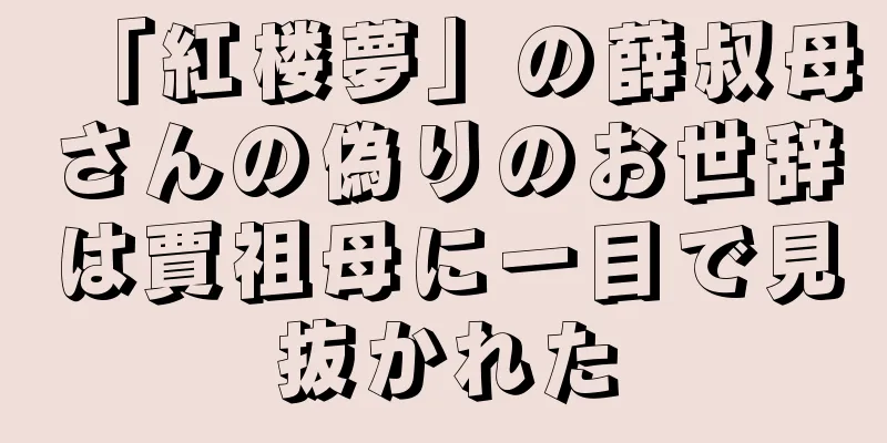 「紅楼夢」の薛叔母さんの偽りのお世辞は賈祖母に一目で見抜かれた