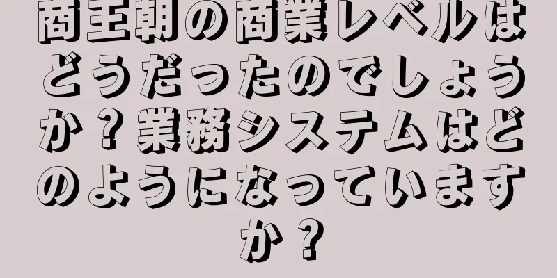 商王朝の商業レベルはどうだったのでしょうか？業務システムはどのようになっていますか？