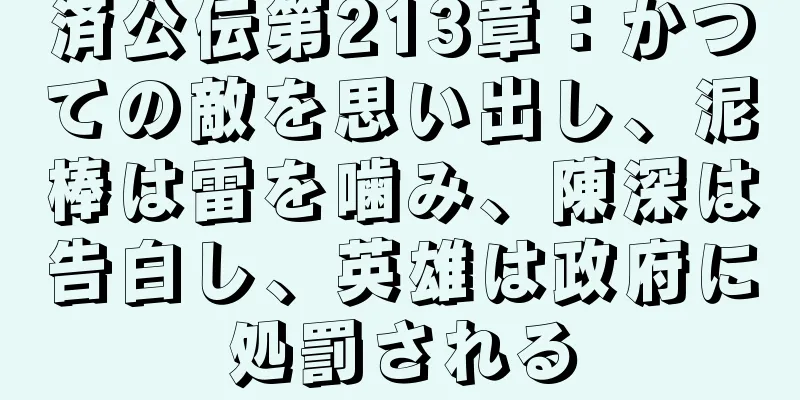 済公伝第213章：かつての敵を思い出し、泥棒は雷を噛み、陳深は告白し、英雄は政府に処罰される