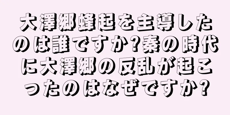 大澤郷蜂起を主導したのは誰ですか?秦の時代に大澤郷の反乱が起こったのはなぜですか?