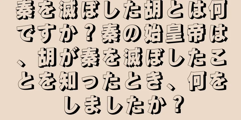 秦を滅ぼした胡とは何ですか？秦の始皇帝は、胡が秦を滅ぼしたことを知ったとき、何をしましたか？