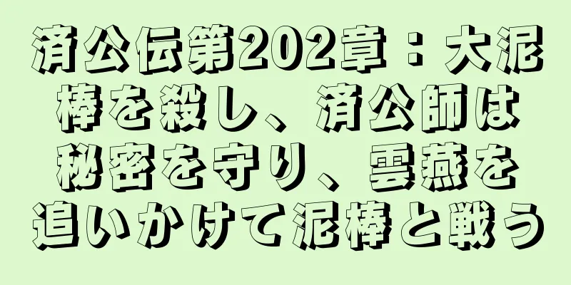 済公伝第202章：大泥棒を殺し、済公師は秘密を守り、雲燕を追いかけて泥棒と戦う