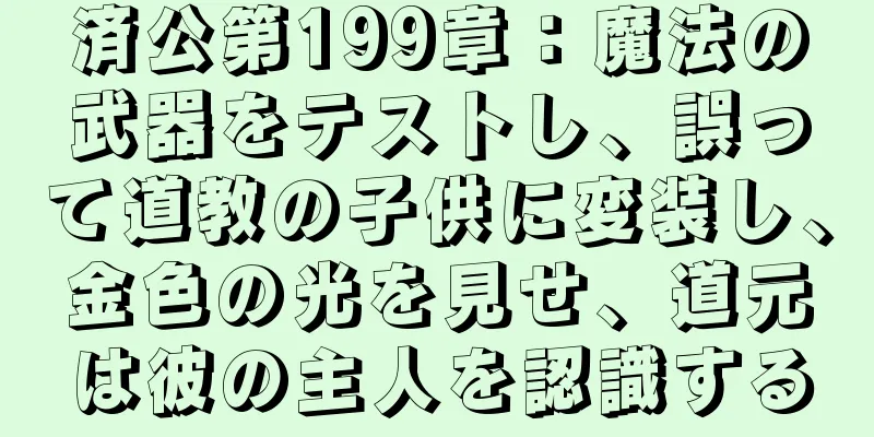 済公第199章：魔法の武器をテストし、誤って道教の子供に変装し、金色の光を見せ、道元は彼の主人を認識する