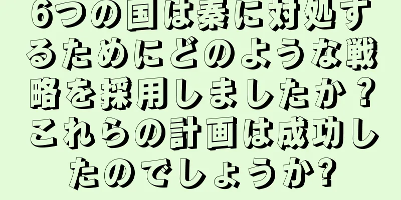 6つの国は秦に対処するためにどのような戦略を採用しましたか？これらの計画は成功したのでしょうか?