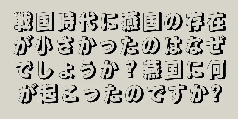 戦国時代に燕国の存在が小さかったのはなぜでしょうか？燕国に何が起こったのですか?