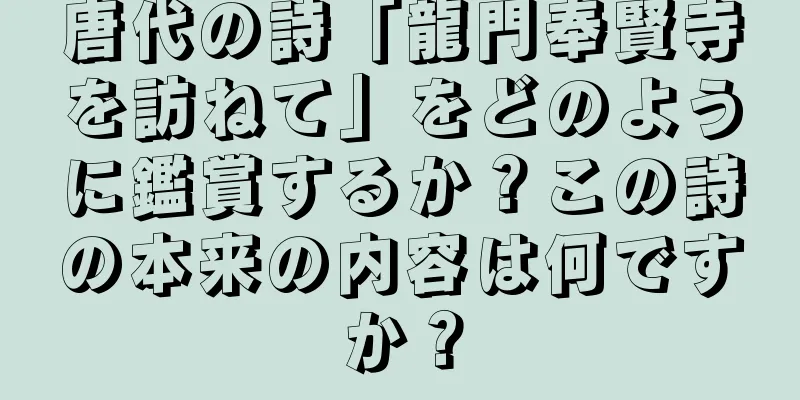 唐代の詩「龍門奉賢寺を訪ねて」をどのように鑑賞するか？この詩の本来の内容は何ですか？