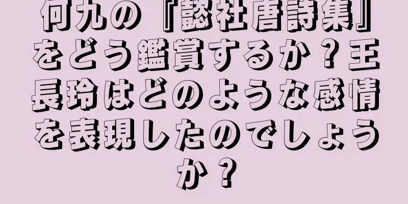 何九の『懿社唐詩集』をどう鑑賞するか？王長玲はどのような感情を表現したのでしょうか？