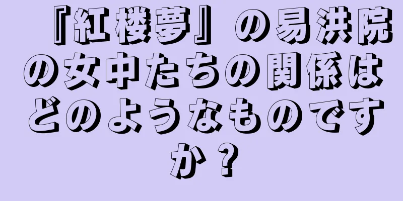 『紅楼夢』の易洪院の女中たちの関係はどのようなものですか？