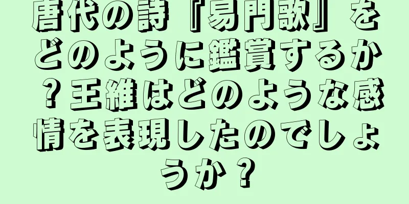 唐代の詩『易門歌』をどのように鑑賞するか？王維はどのような感情を表現したのでしょうか？