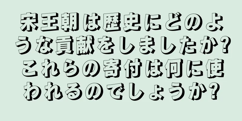 宋王朝は歴史にどのような貢献をしましたか?これらの寄付は何に使われるのでしょうか?