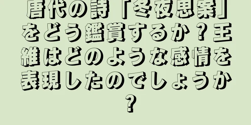 唐代の詩「冬夜思案」をどう鑑賞するか？王維はどのような感情を表現したのでしょうか？