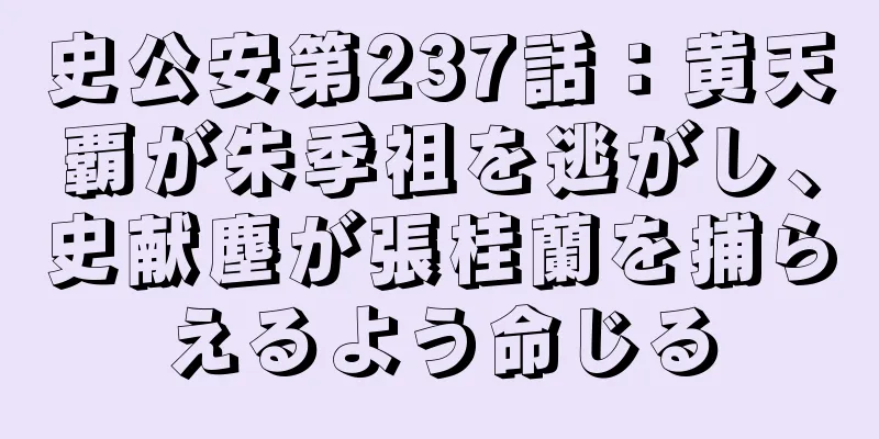 史公安第237話：黄天覇が朱季祖を逃がし、史献塵が張桂蘭を捕らえるよう命じる