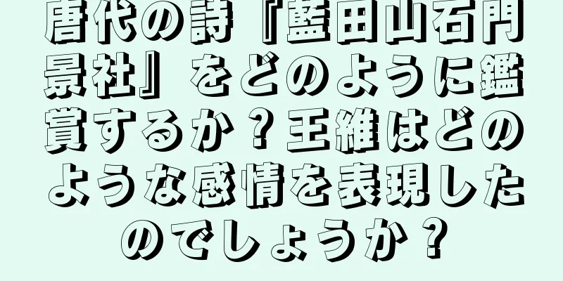 唐代の詩『藍田山石門景社』をどのように鑑賞するか？王維はどのような感情を表現したのでしょうか？