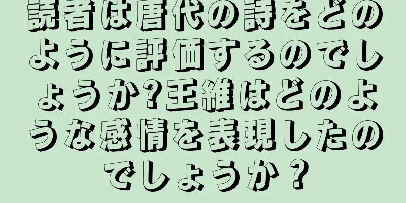 読者は唐代の詩をどのように評価するのでしょうか?王維はどのような感情を表現したのでしょうか？