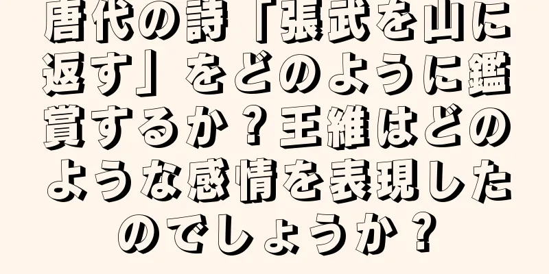 唐代の詩「張武を山に返す」をどのように鑑賞するか？王維はどのような感情を表現したのでしょうか？