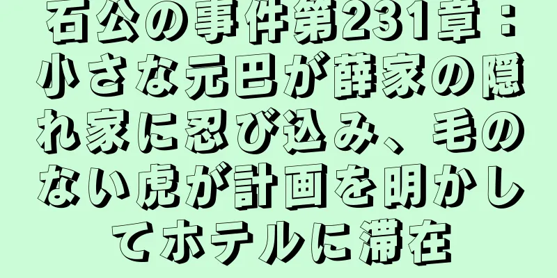 石公の事件第231章：小さな元巴が薛家の隠れ家に忍び込み、毛のない虎が計画を明かしてホテルに滞在