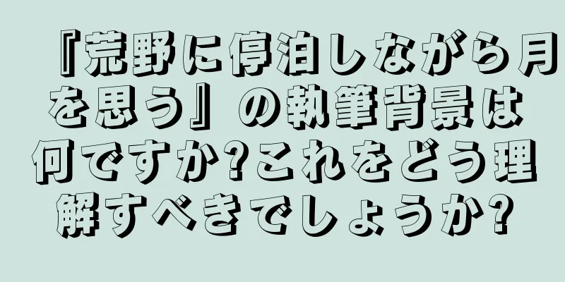 『荒野に停泊しながら月を思う』の執筆背景は何ですか?これをどう理解すべきでしょうか?