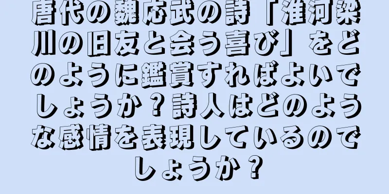 唐代の魏応武の詩「淮河梁川の旧友と会う喜び」をどのように鑑賞すればよいでしょうか？詩人はどのような感情を表現しているのでしょうか？