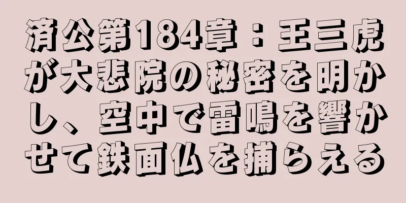 済公第184章：王三虎が大悲院の秘密を明かし、空中で雷鳴を響かせて鉄面仏を捕らえる