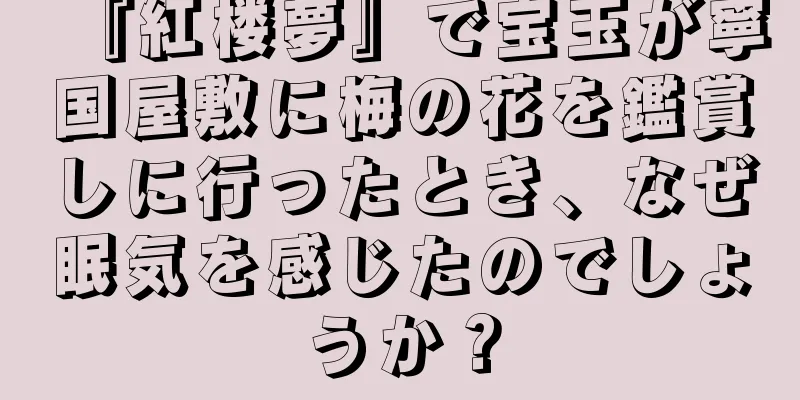 『紅楼夢』で宝玉が寧国屋敷に梅の花を鑑賞しに行ったとき、なぜ眠気を感じたのでしょうか？