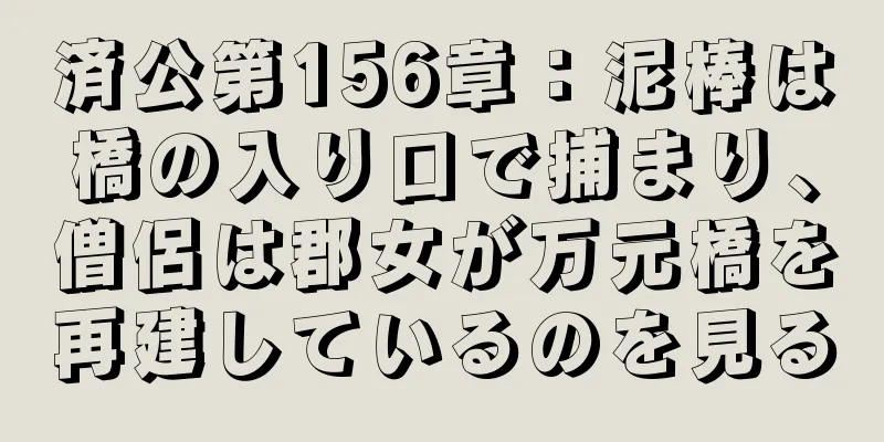 済公第156章：泥棒は橋の入り口で捕まり、僧侶は郡女が万元橋を再建しているのを見る