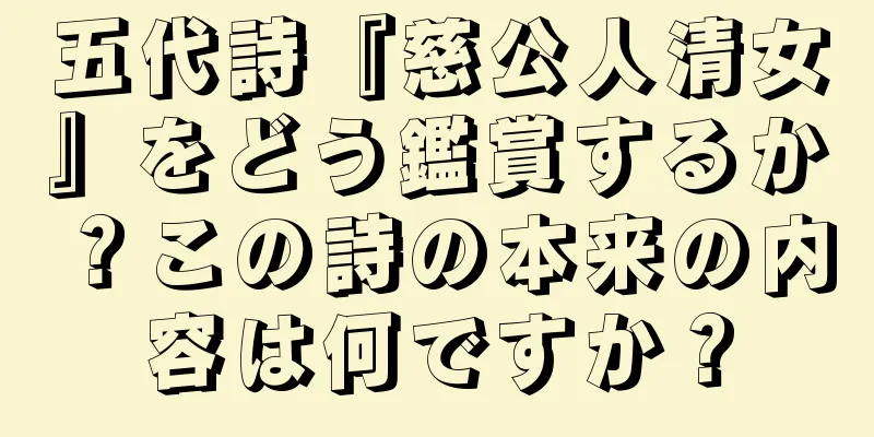 五代詩『慈公人清女』をどう鑑賞するか？この詩の本来の内容は何ですか？