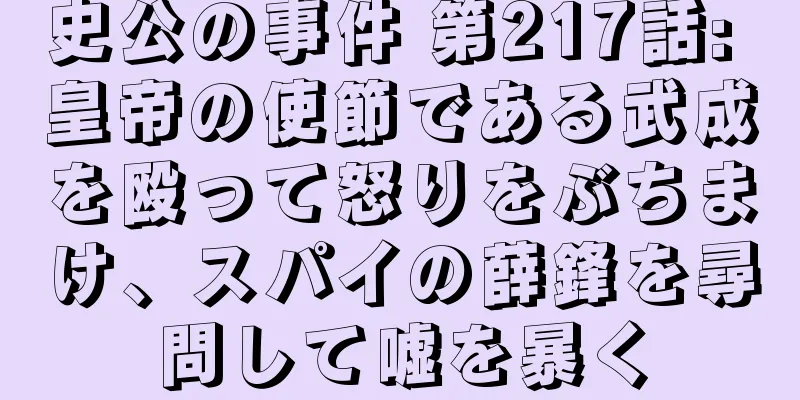 史公の事件 第217話: 皇帝の使節である武成を殴って怒りをぶちまけ、スパイの薛鋒を尋問して嘘を暴く