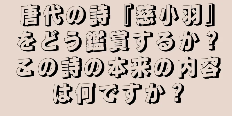 唐代の詩『慈小羽』をどう鑑賞するか？この詩の本来の内容は何ですか？