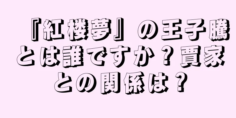 『紅楼夢』の王子騰とは誰ですか？賈家との関係は？